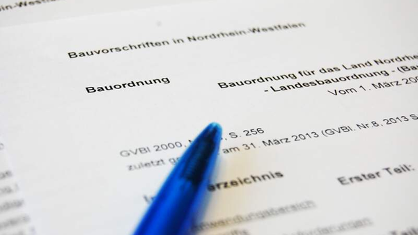 Foto des Deckblatts der Bauordnung NRW